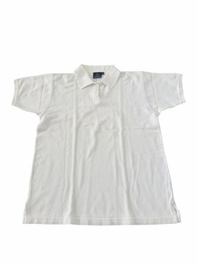 MERCEDES BENZ Merch Classic White Polo Shirt Scalloped Womens SZ Large Like New
